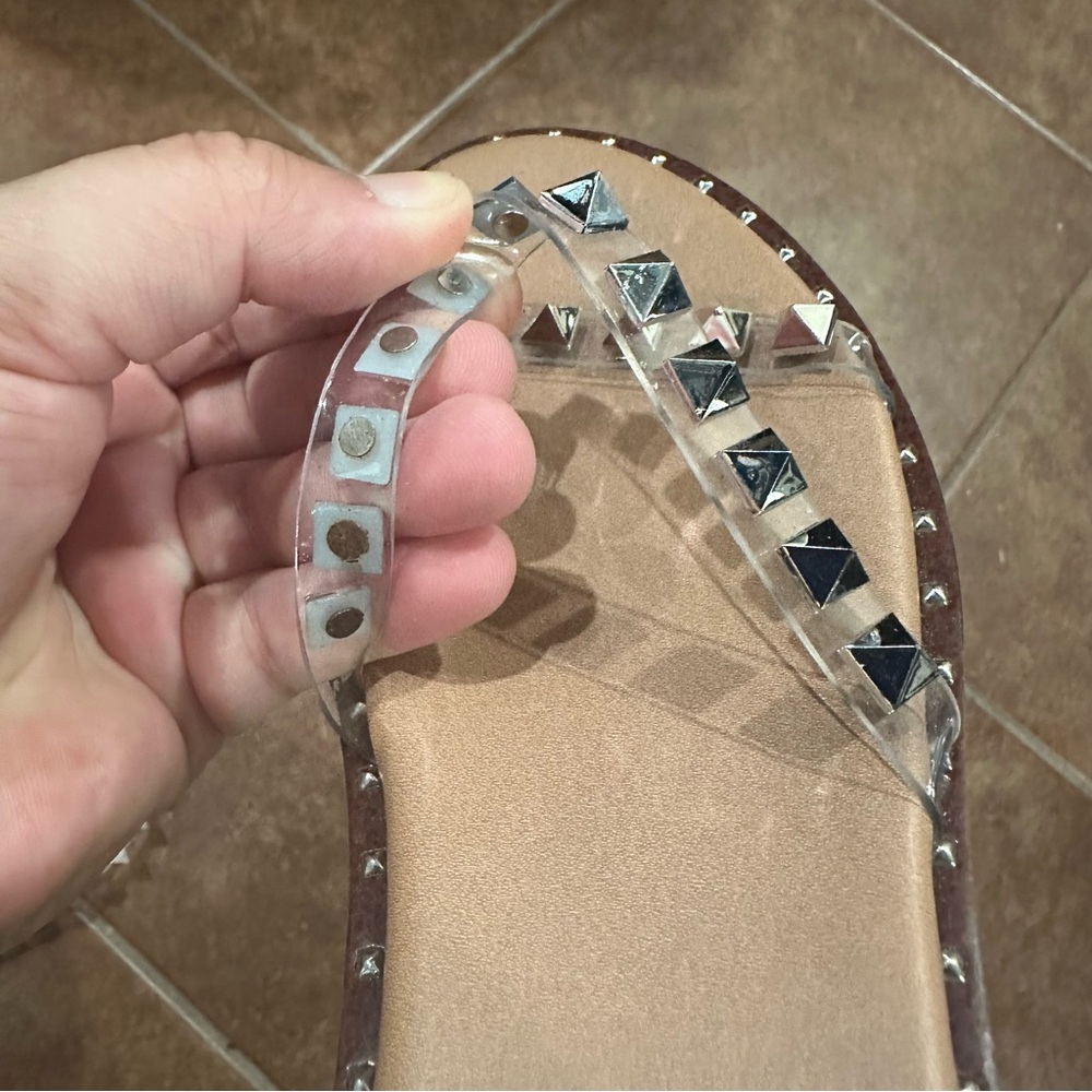 Steve Madden Travel Clear Studded Sandals - Picture 10 of 10